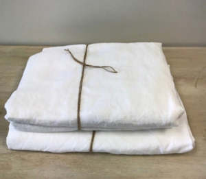 French Linen Fitted Sheet ~ Crisp White