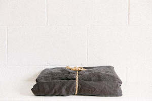 French Linen Fitted Sheet Charcoal