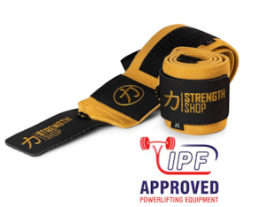 Wrist Wraps: Pro Wrist Wraps - Gold/Black - IPF APPROVED - Medium