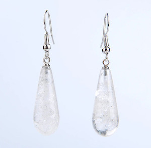 Clear Quartz Earrings Strength Within