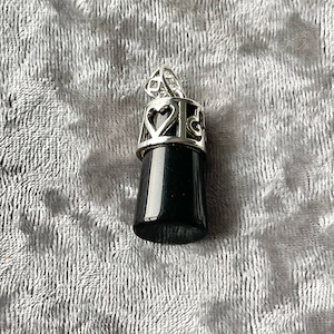 Internet only: Black agate column pendant Strength Within