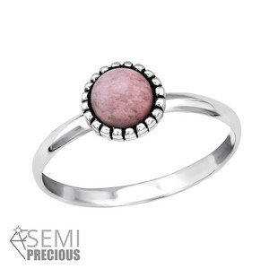 Rhodonite Sterling Silver Ring Strength Within