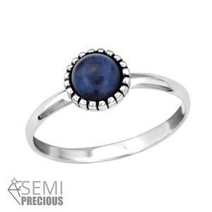 Sodalite Crystal Ring Sterling Silver Strength Within