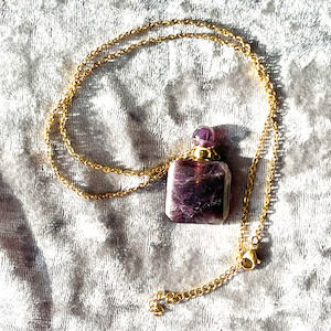 Amethyst perfume pendant necklace Strength Within