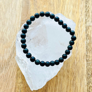 Obsidian crystal stretch bracelet Strength Within