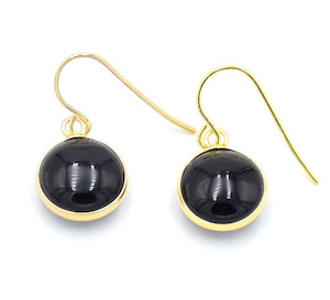 Black Agate Earrings Strength Within