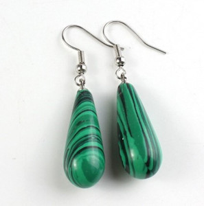 Malachite Earrings Strength Within