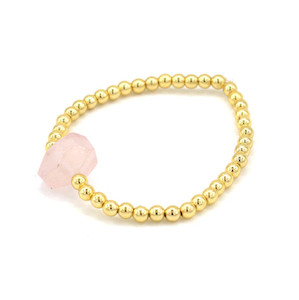 Hematite & Rose Quartz - gold plated Strength Within