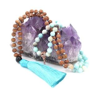 Amazonite Knotted Mala - MTO Strength Within