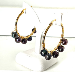 Pearl hoop earrings Strength Within