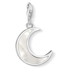 CHARM CLUB STERLING SILVER MOTHER OF PEARL MOON CHARM