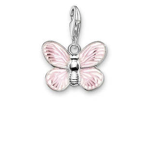 Charm Club Sterling Silver Butterfly Pink Charm