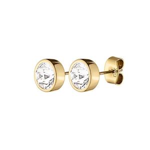 Noble Shiny Gold Crystal Earrings