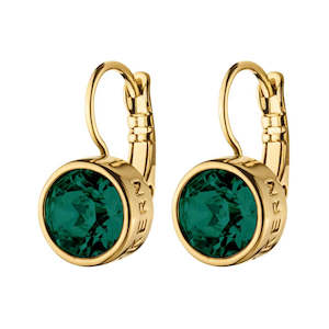 Louise Shiny Gold Green Earrings