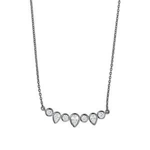 Sterling Silver Kaelyn Oxidised Crystal Necklace