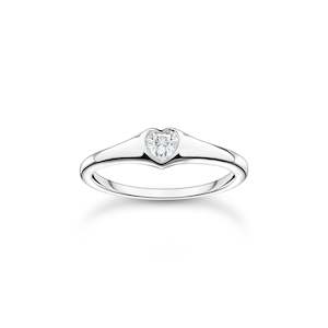 Charming Collection Single Heart Cz Ring Size 52