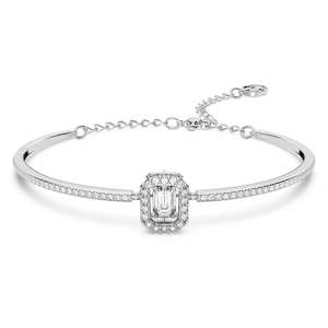 MILLENIA BANGLE, WHITE, RHODIUM PLATED