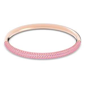 Stone Bangle, Pink, Rose-tone Plated