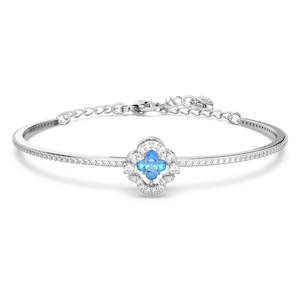 Jewellery: SPARKLING DANCE BANGLE, BLUE, RHODIUM PLATED