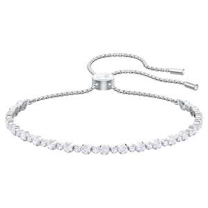 Subtle Trilogy Bracelet, White, Rhodium Plated