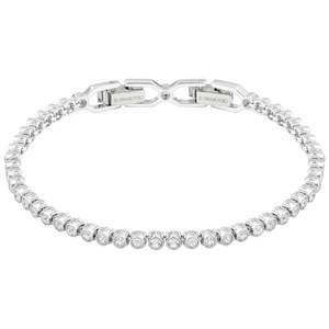 Emily Bracelet, White, Rhodium Plated