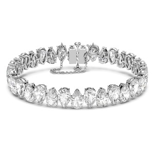 MILLENIA BRACELET, PEAR CUT, WHITE, RHODIUM PLATED