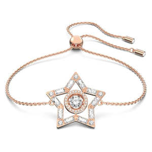 STELLA STAR BRACELET, WHITE, ROSE GOLD-TONE PLATED