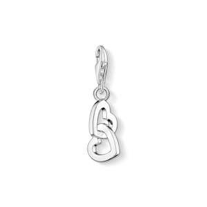 CHARM CLUB STERLING SILVER LOCKED HEARTS CHARM