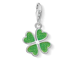 Charm Club Sterling Silver Green Clover Charm