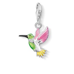 Charm Club Sterling Silver Enamel Hummingbird Charm