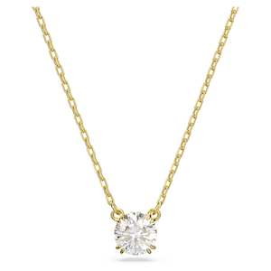 Constella Pendant, White, Gold-tone Plated