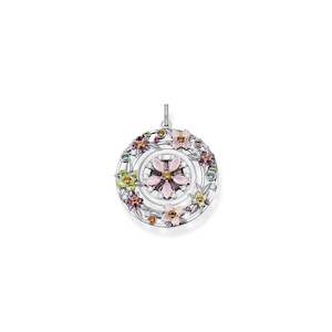 Jewellery: STERLING SILVER MAGIC GARDEN ROUND FLOWER PENDANT