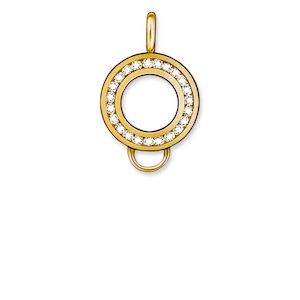 Charm Club Sterling Silver Yellow Gold Plated Cz Carrier