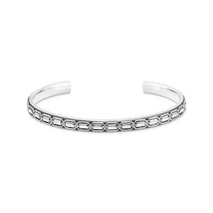 Crocodile Rock Oxidised Narrow Bangle