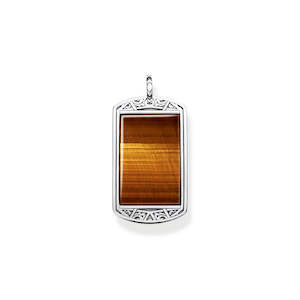 REBEL TIGERS EYE DOG TAG PENDANT