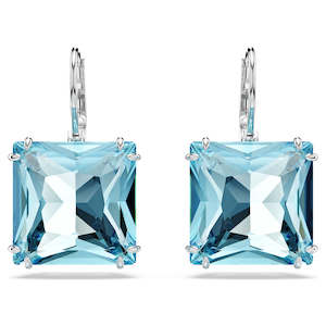 Millenia Drop Earrings Square - Blue, Rhodium