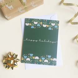 Happy Holidays • Floral greeting card