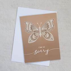 Creative art: I'm so sorry • Butterfly greeting card