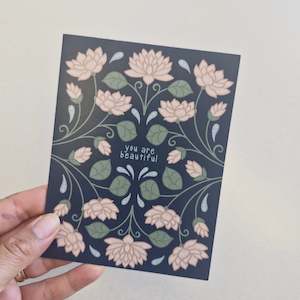 You are beautiful • Floral greeting card