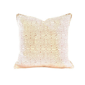 Fair Trade Hand-Block Printed Organic Cotton Cushion – Diamond Dotty, Ochre