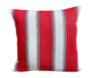 Outdoor Cushion Red & White Stripe