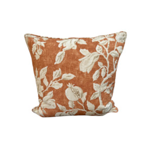 Sanderson Fabrics Magnolia & Pomegranate Print & Piped Cushion