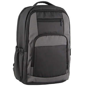 Pierre Cardin Travel & Business Backpack with Built-in USB Port in Grey-Black