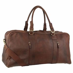 Pierre Cardin Rustic Leather Business/Overnight Bag in Chocolate (PC3139)