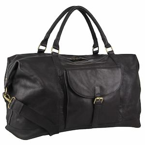 Organiser Collection: Pierre Cardin Rustic Leather Overnight Bag in Black (PC3134)