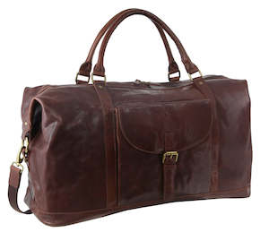 Pierre Cardin Rustic Leather Overnight Bag in Chestnut (PC3134)