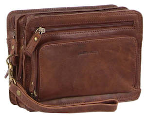 Pierre Cardin Rustic Leather Organizer Bag in Chocolate (PC3133)