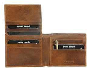 Pierre Cardin Italian Leather Bi-Fold Mens Wallet in Cognac (PC1162)