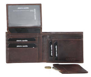 Pierre Cardin Italian Leather Mens Wallet/Card Holder in Chocolate (PC9449)