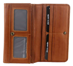 Pierre Cardin Italian Leather Ladies Wallet in Cognac  (PC1976)